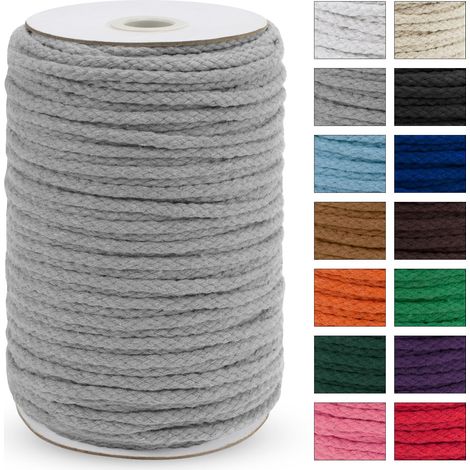 Fil pour macramé - 5 mm x 90 m - Corde en coton naturel - Pour suspension de plantes, décoration murale, attrape-rêves, jardin, projets de bricolage (1/5)