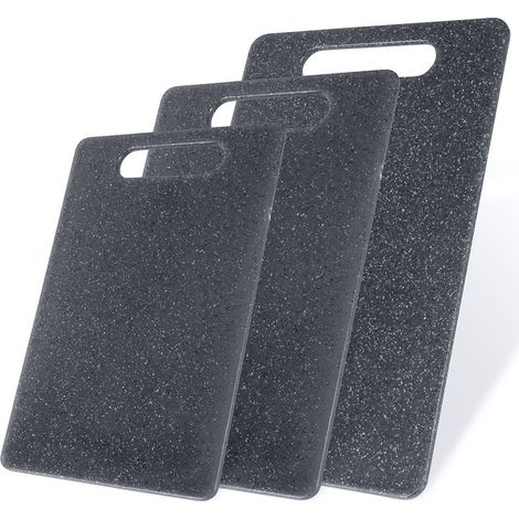 Tabla de cortar de plástico gris, 3 piezas.