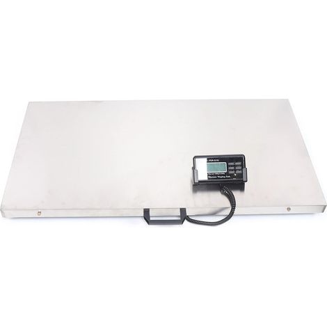 Gojoy – Balance vétérinaire numérique 300 kg – Plateforme en acier inoxydable 103 x 53 cm – Précision 0,1 kg – Adaptateur secteur ou piles AA