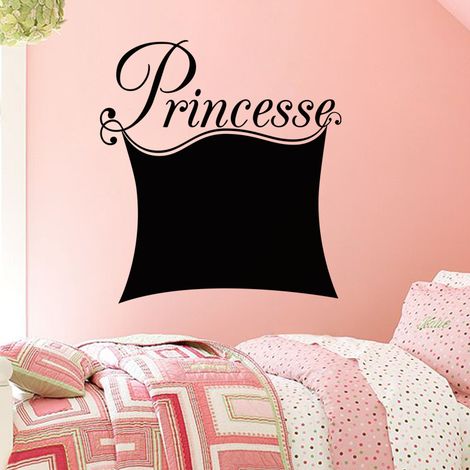 Sticker ardoise tableau noir - stickers muraux adhésif effaçable - DESIGN PRINCESSE - 50x45cm (1/3)