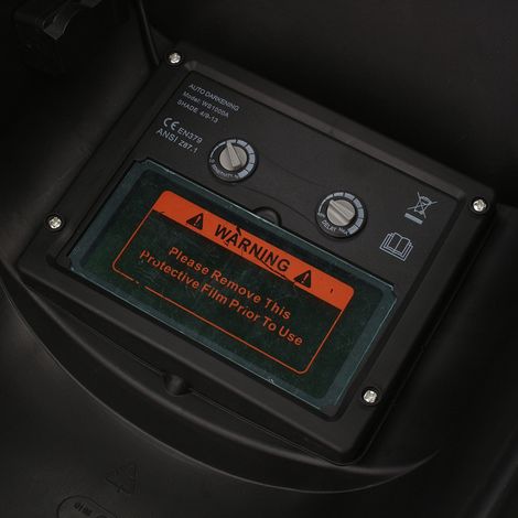 Casque de soudage moderne à assombrissement automatique, alimenté à l'énergie solaire, avec fonction de meulage pour soudeurs. (1/5)