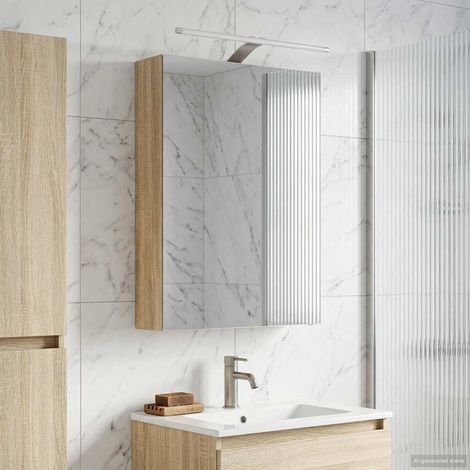 vidaXL Mobiletto per specchio da bagno Rovere Sonoma 50 x 14,5 x