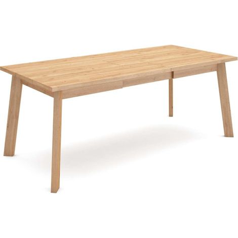 Mesa de comedor Cútar-01 de 194x90x75 cm con patas de madera, color roble (1/4)