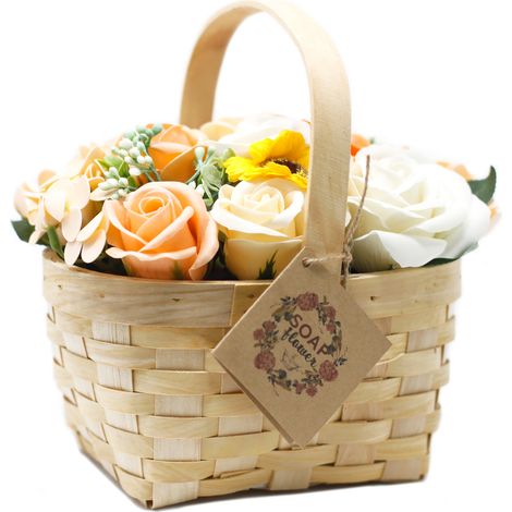 Grand bouquet d'oranges dans un panier en osier- Vendu par 1 (1/3)