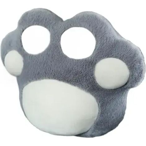 Appui-tête de dessin animé, oreiller d'épaule et de cou en peluche d'hiver, gris (1/4)