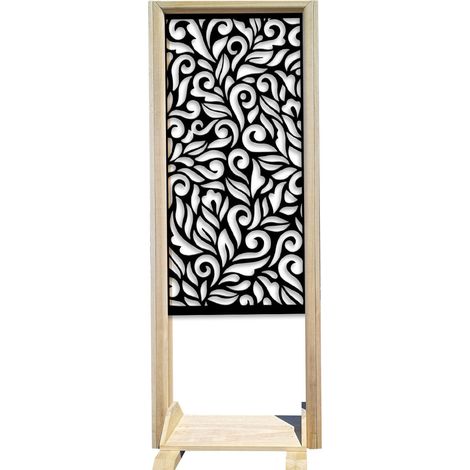 DECOR - Paravent modulable - 70x190 cm - en bois et PVC - Couleur : noir