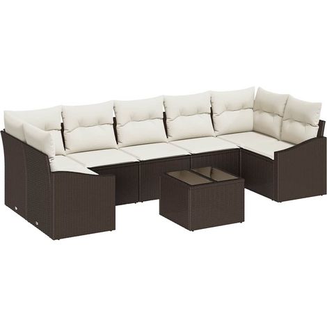 Maison Exclusive - Juego de Sofá Marrón y crema 55 x 55 x 37 cm r