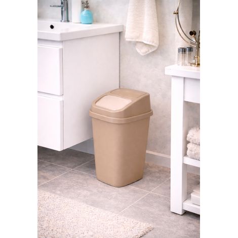 Waste Bin Mülleimer Kosmetikeimer 10L Beige-030002100-10L-Beige (1/4)