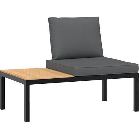 Banc de jardin,Banquette de jardin,Chaise avec coussins noir aluminium CFW63367 (1/5)