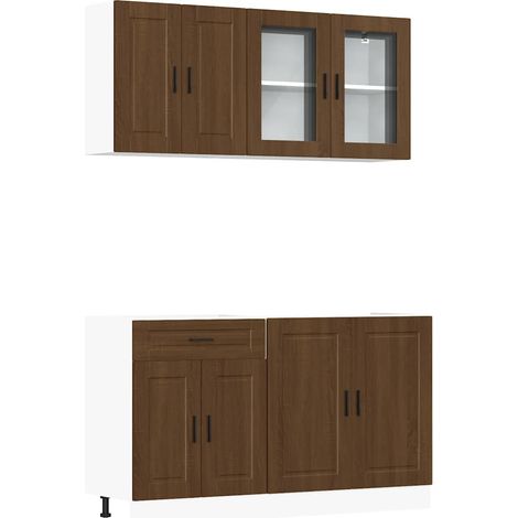 Maison Exclusive - Ensemble de 4 meubles de cuisine "Porto" en chêne brun contrecollé