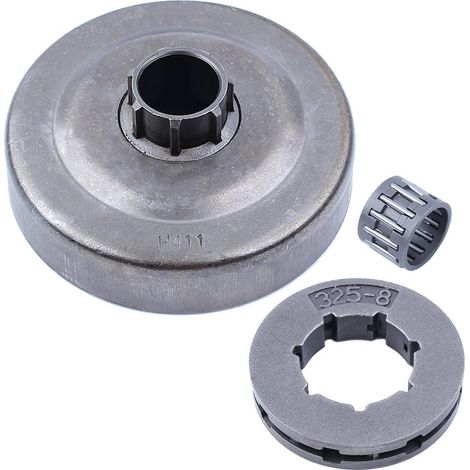 Tambour d'embrayage .325" 8 dents Pignon Bord Roulement à aiguilles pour tronçonneuse Husqvarna 55 51 50 154 254 Pièce de rechange neuve (1/5)