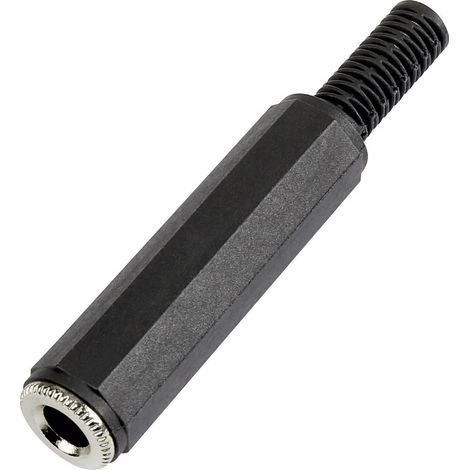 TRU COMPONENTS 595216 Klinken-Steckverbinder 6.35 mm Buchse, gerade Polzahl: 2 Mono Schwarz 1 St.