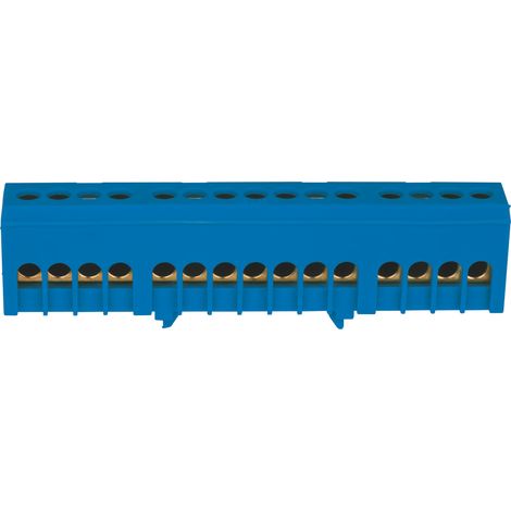 FAEG Connettore isolato per centralini elettrici per terra e neutro -15 fori - montaggio Din -15x16 mm² - FG14265