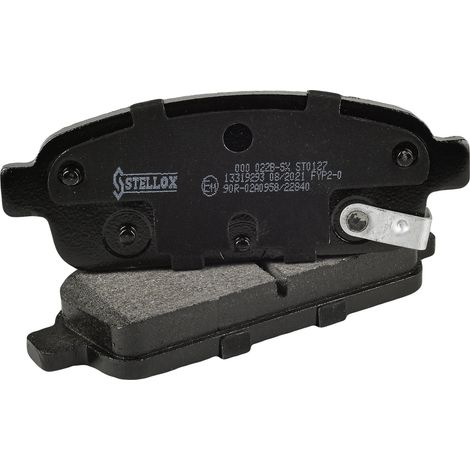 Juego de pastillas de freno Stellox 000 022B-SX para freno de disco (4 unidades) - Certificación ECE-R90 - Con sensor acústico de desgaste - Con placa antirruido - Para turismos y furgonetas (1/5)