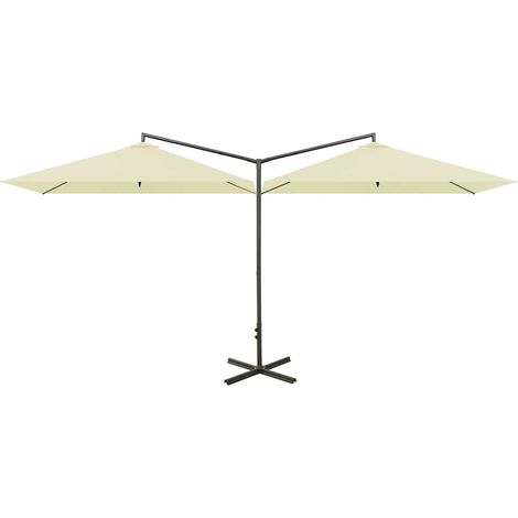 Maison Exclusive - Doppel-Sonnenschirm mit Stahl-Mast 600x300 cm (1/5)