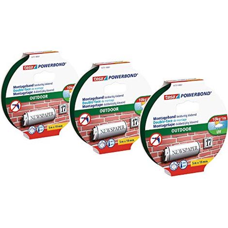 Tesa Powerbond Outdoor cinta adhesiva negra 5 metros