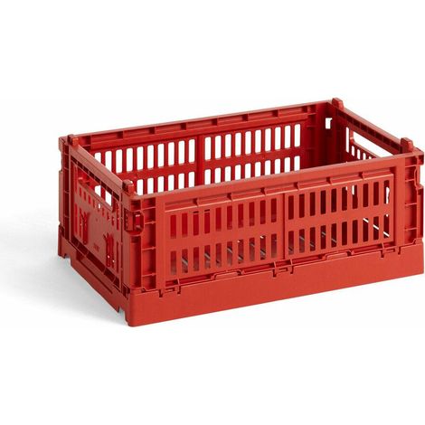 HAY Colour Crate Aufbewahrungskorb Rot zeitgenössisches Design