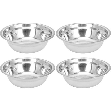 Bassine à soupe en acier inoxydable argenté pour usage domestique, lot de 4 (1/5)
