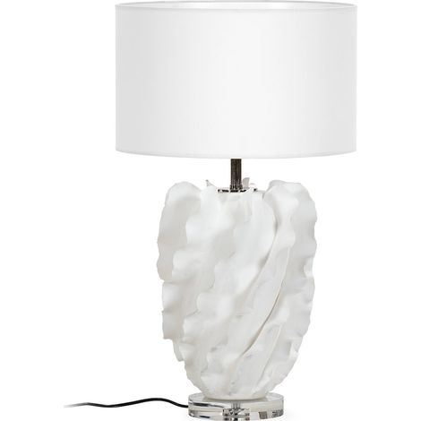 Lampe de table sculpturale blanche - nickel et blanc (1/4)