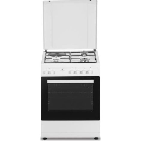 Continental Edison – Cuisinière mixte CECM60FCW – 3 feux gaz + 1 électrique – Largeur 59,8 cm – Four à chaleur tournante – Blanc