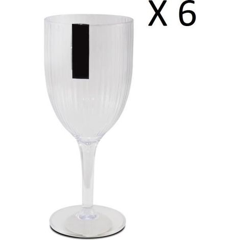 Lot de 6 verre à liqueur, verre à pied, verre dégustation - Diamètre 8 x Hauteur 20 cm -JUANIO (1/3)