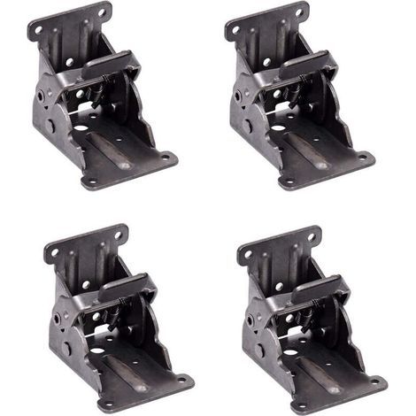 4 self-locking hinges, folding support brackets and gussets for folding legs folding bench