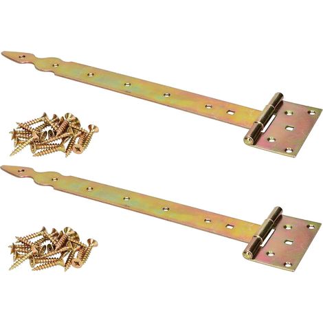 KOTARBAU lot de 2 charnières en T décoratives 350 mm galvanisé jaune (1/5)
