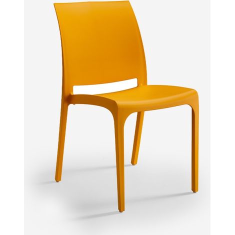 Silla Bica Volga naranja resistente y apilable (1/4)