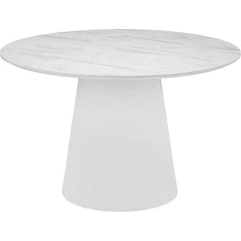 Table à Manger Design "Taquari" 120cm Blanc (1/5)