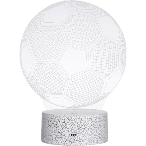 3D-Nachtlicht in Fußballform, LED-Lampe mit optischer 3D-Täuschung, 3/7 Farbwechsel, Touch-Bedienung, ideal als Nachttisch- oder Schreibtischlampe, Geschenk für Kinder, Dekoration für Zuhause