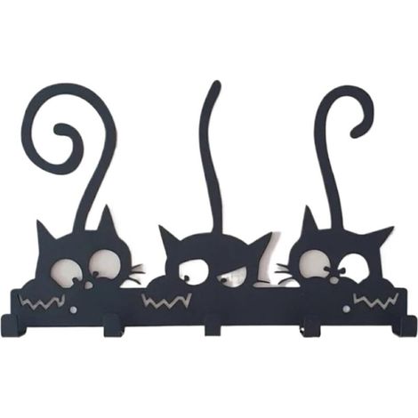 Porte-clés d'orchestre en métal, Porte-Manteau Suspendu pour Les Besoins de Rangement de la Barre, Crochet Mural en métal, décoration Murale, Chat