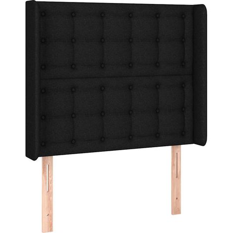 Maison Exclusive - Tête de lit avec oreilles Noir 83x16x118/128 cm Tissu (1/5)