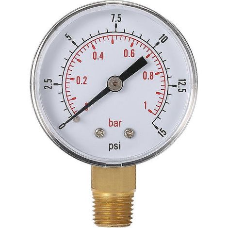 Manomètre hydraulique pour filtre de piscine, 50 mm, 0 à 60 psi (0 à 4 bar), filetage NPT 1/4" - Perfect1 (1/5)