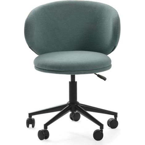 Sillón despacho giratorio elevable Rebeca acabado verde, 60.5m(ancho) 73.5/83cm(altura) 60.5cm(fondo) (1/4)