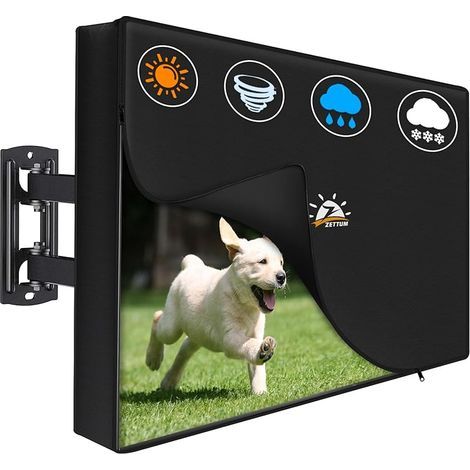 Housse TV Pliable pour téléviseurs de 65 à 70 Pouces – Imperméable et Ultra résistante, Housse de Protection pour écran en Tissu Oxford 600D PU avec Fermeture éclair et Fonction Rabattable (1/5)