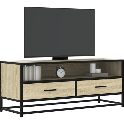 TV-Schrank Sonoma-Eiche 100x34,5x40 cm Holzwerkstoff und Metall