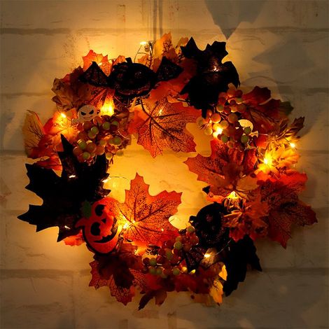 Halloween Guirlande Déco Automne Déco Guirlande Avec Lumière Citrouille Porte Guirlande Guirlande De Table Déco Décoration Murale Thanksgiving Halloween Noël Feuille Décoration Pendentif Guirlande (1/4)