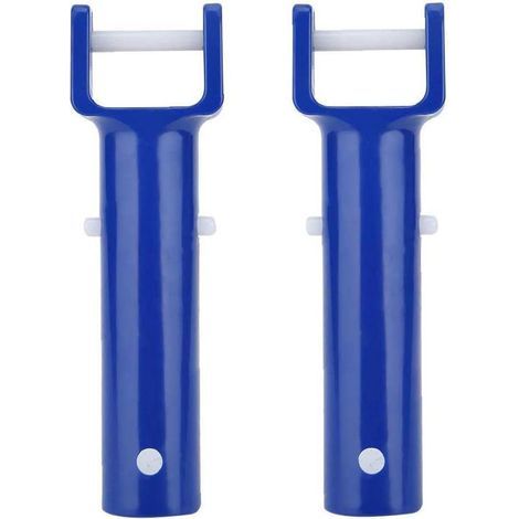 Piscine V Tête poignée de Brosse V Pince tête Poignée de Rechange d'accessoires en Plastique Bleu 2PCS, pour Entretien de la Piscine et Le Nettoyage (1/5)