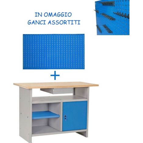Banco da lavoro con Pannello forato PORTAUTENSILI porta utensili garage officina