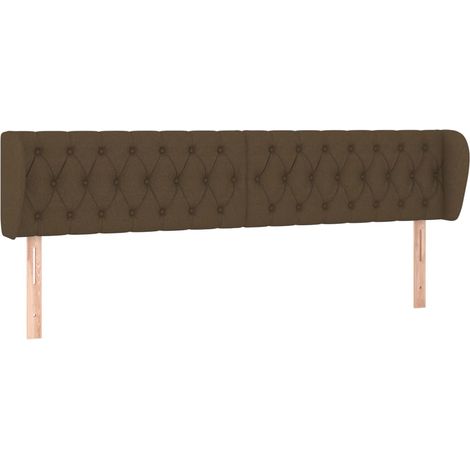Maison Exclusive - Testiera ad Orecchio Marrone Scuro 183x23x78/88 cm in Tessuto