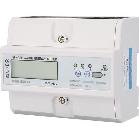 Dreiphasen-Digitalenergiezähler 220/380 V 10-40 A mit LCD-Display (1/5)