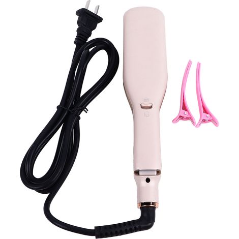 Fer à boucler plat 45W rose à ions négatifs pour cheveux crêpés et ondulés, outil de coiffure volumateur, prise US 110‑220V (1/5)