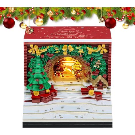 Calendrier 3D Planneur Décoratif avec Arche de Noël Lumineuse à LED  Calendrier Postal DIY Adhésif À Sculpter pour Maison Salon Chambre Fêtes Nouvel An (1/5)