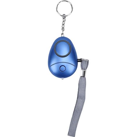 Alarme de sécurité personnelle porte-clés d'autodéfense d'urgence 130 dB avec lumières LED pour femmes, enfants et personnes âgées (bleu) (1/5)