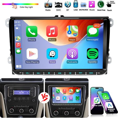 Autoradio pour VW Golf 5 6 Plus Touran Cadillac Jetta avec CarPlay Android Auto SWC FM BT 5.0 (1/5)