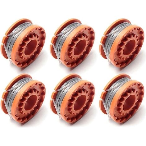 Filiyano-Lot de 6 bobines de rechange avec fil de nylon pour coupe-bordures Spear and Jackson/Mac Allister/Qualcast/Worx (1/4)