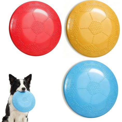 Frisbee Chien Lot de 3, Jouet pour Chien Résistant aux Morsures en Caoutchouc Naturel, Frisbee Flottant pour Eau et Extérieur, Jeu de Lancer-Rapporter Interactif Durable (1/5)