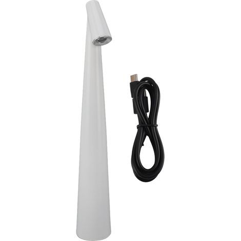 Toivize Kabellose Touch-Tischleuchte, USB-aufladbare LED, 3 Farben, einstellbare Helligkeit, modernes weißes Design für den Innen- und Außenbereich (1/5)