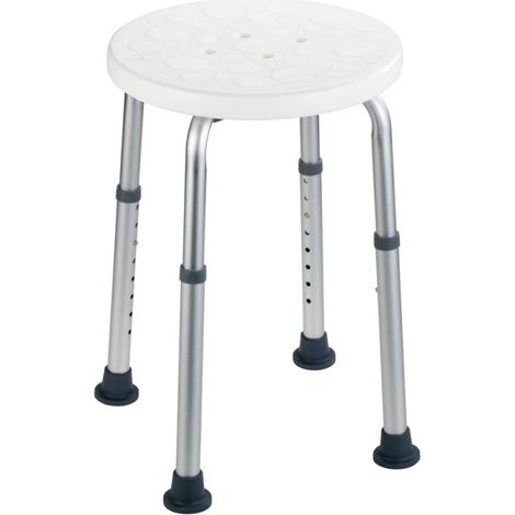 Taburete baño hasta 120kg wenko alu/plast bl secura reg.alt