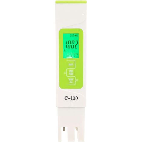 royaluxe -C‑100 Compt de pureté numérique TDS 5 en 1 Stylo de test de qualité de l'eau Analys de salinité portable Détection des paramètres environnementaux avec PH TDS EC SG pour piscines d'aquarium (1/5)